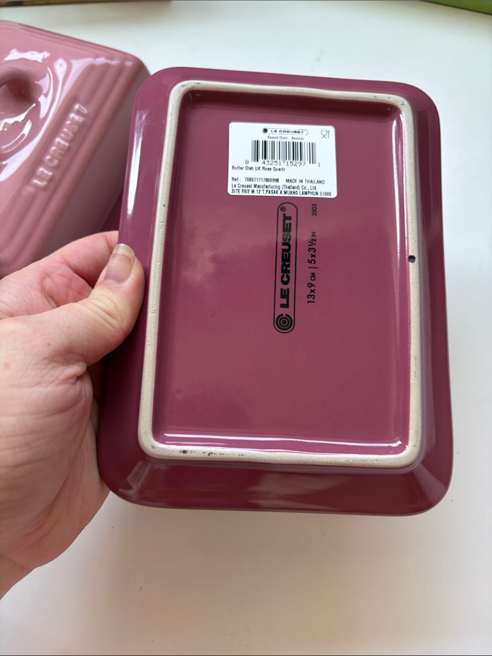 Le Creuset Stoneware Heritage European Covered Butter Dish (Rose Quartz) - Picture 5 of 5